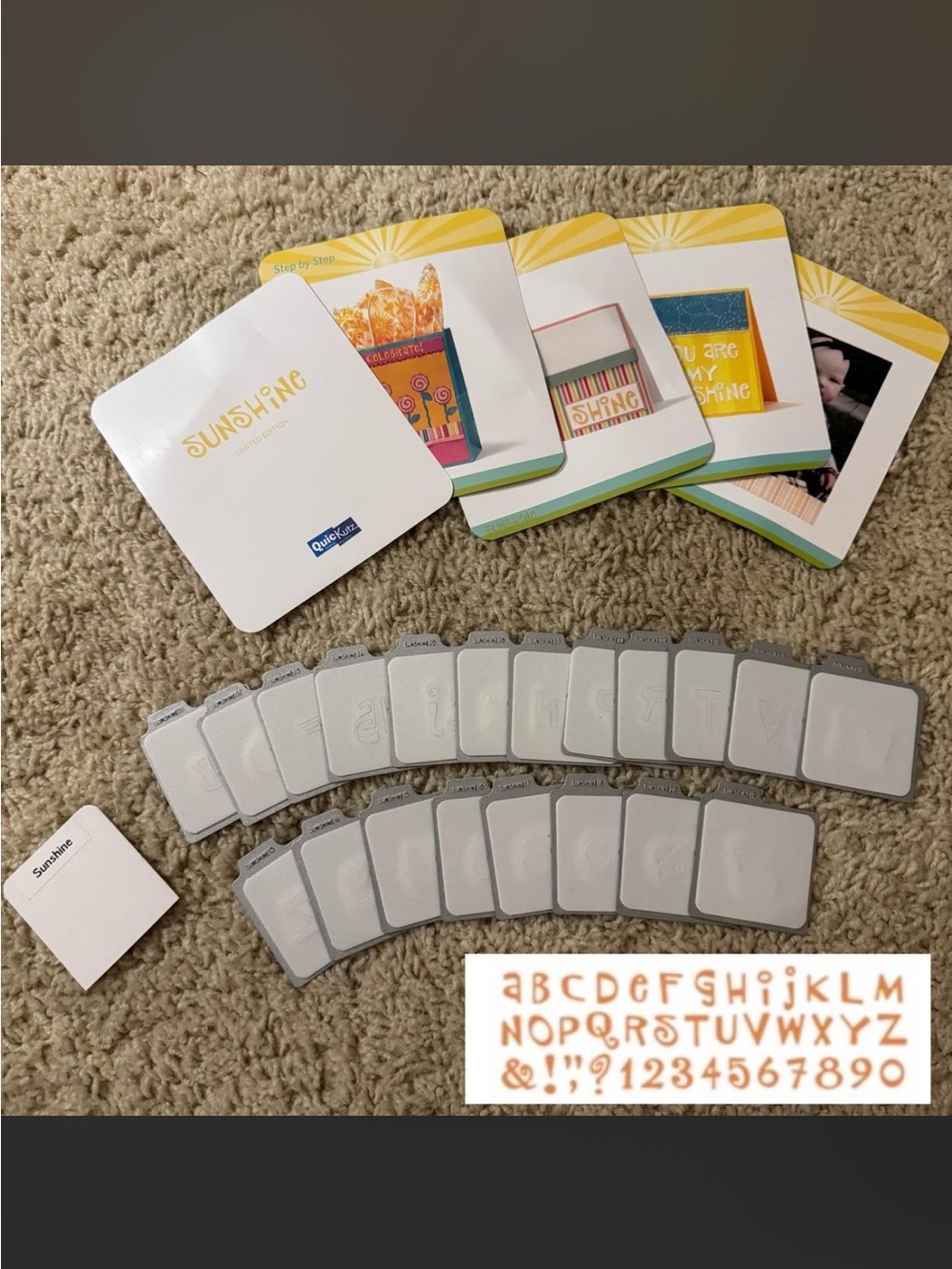 QuicKutz Retired Sunshine Unicase Alphabet and Number Dies